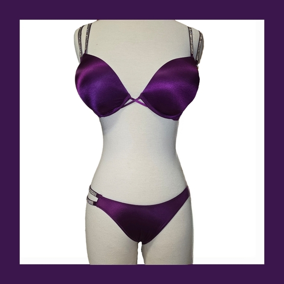 Victoria's Secret Double Shine Strap Bombshell & Brazilian Lingerie Set - 32D/Sm - Picture 5 of 15